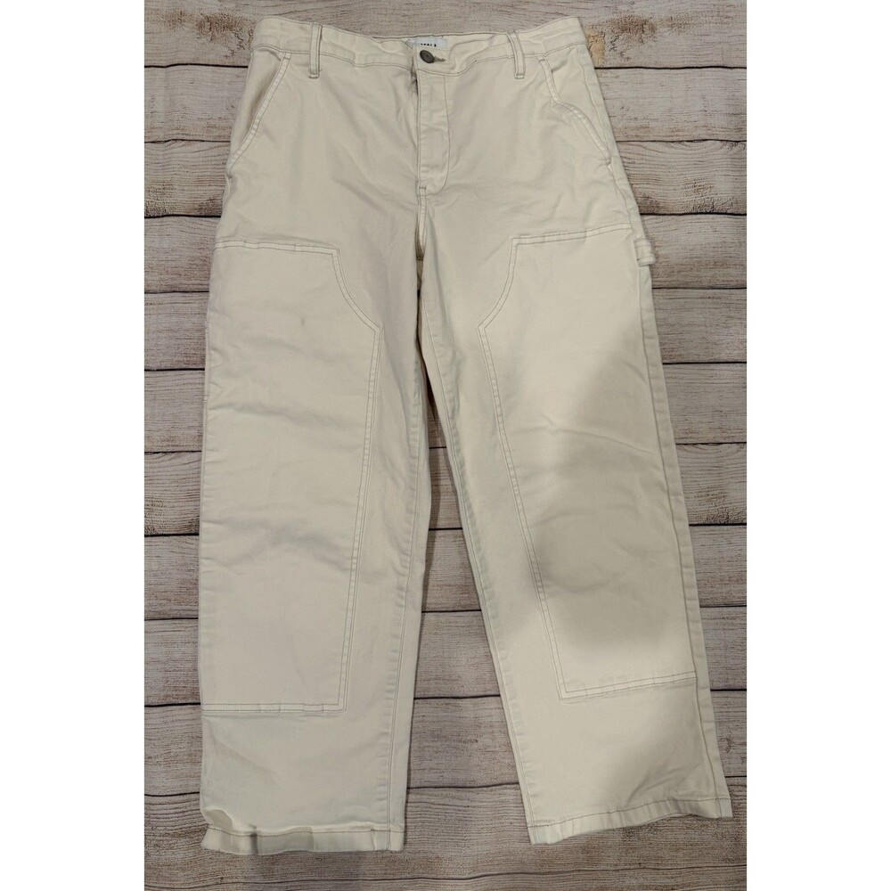 Anthropologie Pistola Cotton Khaki Cargo Pants Loose Fit Size 28